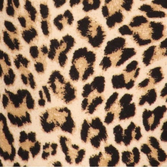 Chatoyant, Brown Leopard Print Heavy Brushed Skinny Bell Pants - Picture 11 of 13